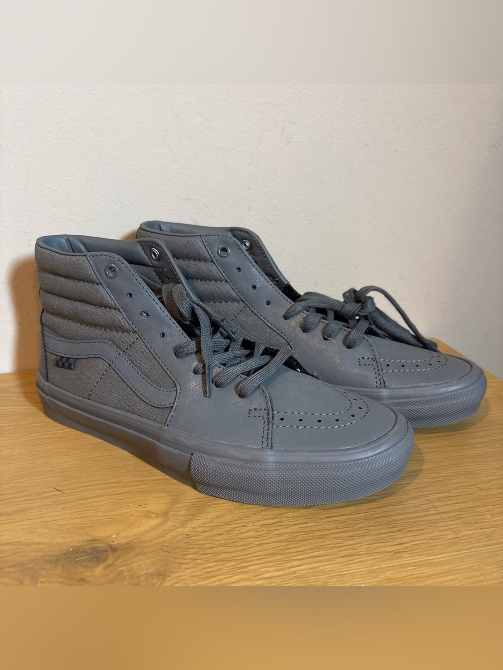 Vans Sk8-Hi PopCush Mono Pewter Gray High Top Skater Sneakers Shoes Men’s 10